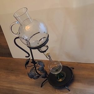 Rare German decanter and wine glasses 1950s